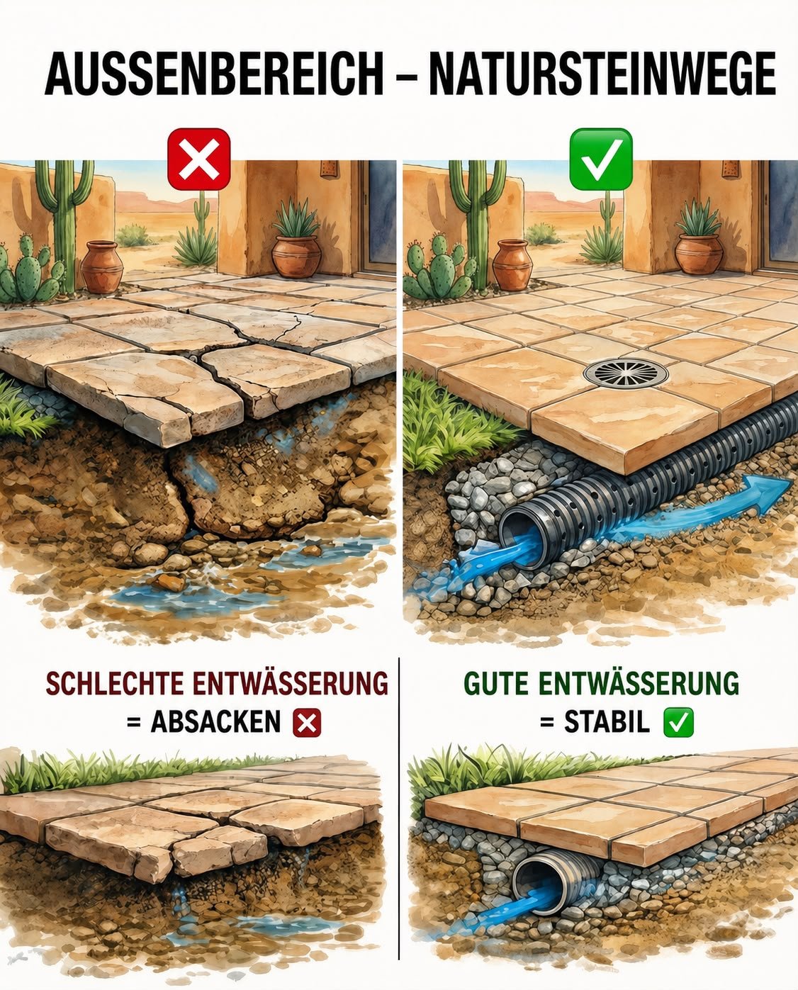 Gefälle und Entwässerung